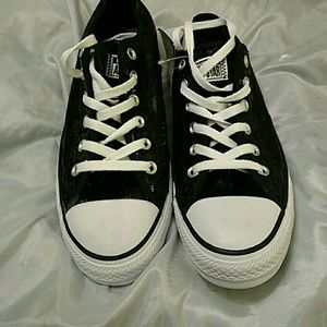 womens black sequin converse